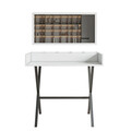 Masa de machiaj, Mod Design, Atina, 100x91x50 cm, PAL, Alb/Negru