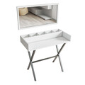 Masa de machiaj, Mod Design, Atina, 100x91x50 cm, PAL, Alb/Negru