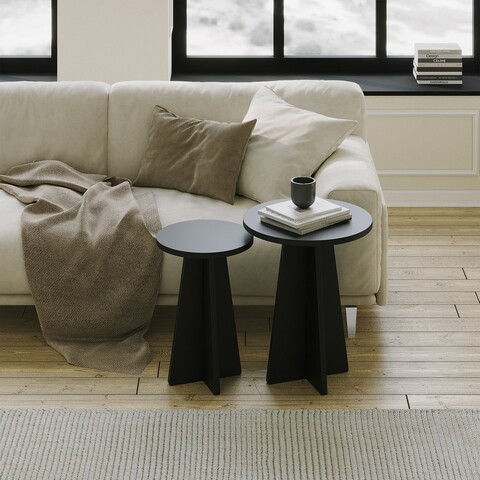 Set masute de cafea, Neostill, Mushroom 2, PAL, Negru