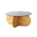 Masuta de cafea, Neostill, Bubble Wood, 75x35x75 cm, Blat: 100% STICLA CALITA, Stejar