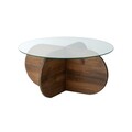 Masuta de cafea, Neostill, Bubble Wood, 75x35x75 cm, Blat: 100% STICLA CALITA, Maro