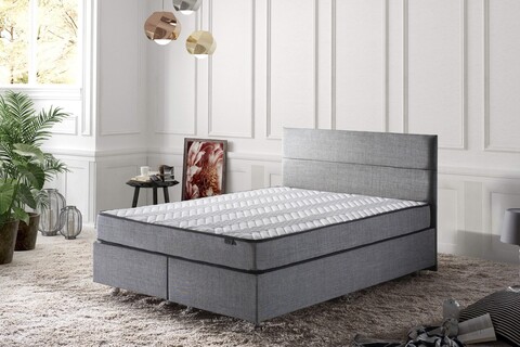 Saltea de pat, Niron, Silver 150x200 cm Double Size Firm Mattress, Husă: țesătură jacquard, Alb/Gri