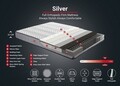 Saltea de pat, Niron, Silver 150x200 cm Double Size Firm Mattress, Husă: țesătură jacquard, Alb/Gri