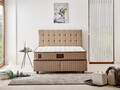 Saltea de pat, Niron, Bamboo 140x200 cm Double Size Middle Firm Mattress, Copertă: țesătură specială tricotată, Alb / Bej / Maro