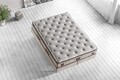 Saltea de pat, Niron, Majesty 140x200 cm Double Size Padded Luxury Soft Mattress, Copertă: țesătură specială tricotată, Alb/Maro