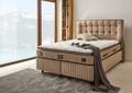 Saltea de pat, Niron, Majesty 180x200 cm Double Size Padded Luxury Soft Mattress, Copertă: țesătură specială tricotată, Alb/Maro