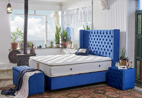 Saltea de pat, Niron, Dream 160x200 cm Double Size Luxury Middle Firm Double Padded Mattress, Copertă: țesătură specială tricotată, Alb