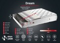 Saltea de pat, Niron, Dream 160x200 cm Double Size Luxury Middle Firm Double Padded Mattress, Copertă: țesătură specială tricotată, Alb