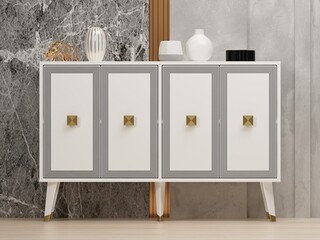 120x80x30 cm, Alb;Auriu