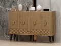 Consola, Odessa, Carbın, 120x80x30 cm, PAL, Stejar safir / Aur