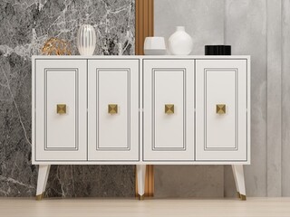 120x80x30 cm, Alb;Auriu