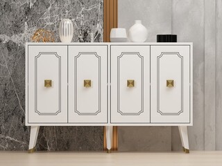 120x80x30 cm, Alb;Auriu