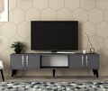 Comoda TV, Olivia, Asel, 150x44.6x29.6 cm, PAL , Antracit / Argintiu