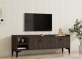 Comoda TV, Puqa Design, Heflin, 150x50x36 cm, PAL, Maro inchis