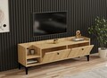 Comoda TV, Puqa Design, Heflin, 150x50x36 cm, PAL, Maro