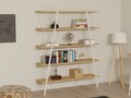 Corp biblioteca, Puqa Design, Dobra, 120x150x35 cm, PAL, Safir / Alb