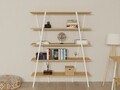 Corp biblioteca, Puqa Design, Dobra, 120x150x35 cm, PAL, Safir / Alb