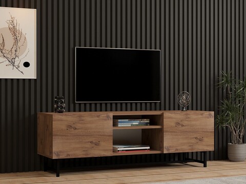 Comoda TV, Puqa Design, Tugi, 150x50x40 cm, PAL, Maro