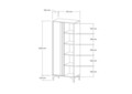Corp biblioteca, Puqa Design, Iraz, 70x175x30 cm, PAL, Atlantic / Antracit