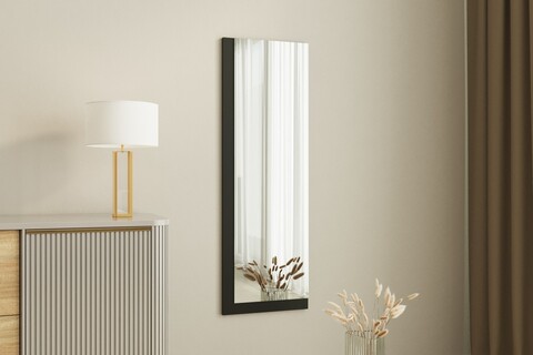 Oglinda decorativa, Siam, Lariya, 40x120x2 cm, MDF , Alb/Negru
