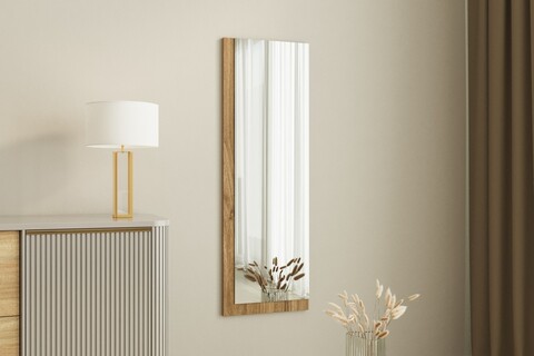 Oglinda decorativa, Siam, Lariya, 40x120x2 cm, MDF , Alb/Maro
