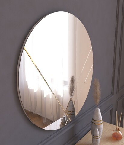 Oglinda decorativa, Siam, Lopi, 60x60x2 cm, MDF , Alb
