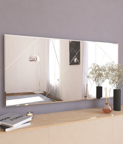 Oglinda decorativa, Siam, Eilish, 60x120x2 cm, MDF , Alb
