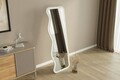Oglinda decorativa, Siam, Asel, 50x160x2 cm, MDF , Alb