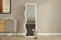 Oglinda decorativa, Siam, Asel, 50x160x2 cm, MDF , Alb