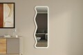 Oglinda decorativa, Siam, Asel, 50x160x2 cm, MDF , Alb