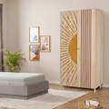 Dulap pentru haine, Vella, Lidya 2 -971, 90x192x52 cm, PAL, Sonomo