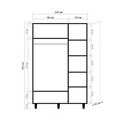 Dulap pentru haine, Vella, Lena 3 -911, 135x192x52 cm, PAL, Sonomo