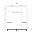 Dulap pentru haine, Vella, Loni 4 -970, 180x192x52 cm, PAL, Sonomo
