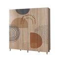 Dulap pentru haine, Vella, Loni 4 -975, 180x192x52 cm, PAL, Sonomo
