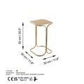 Masuta de cafea, Cerritos, Shb-001-B, 30x52x30 cm, Metal, Auriu