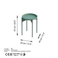 Masuta de cafea, Cerritos, Shb-002-E, 44x57x44 cm, Metal, Verde
