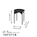 Masuta de cafea, Cerritos, Shb-002-A, 44x57x44 cm, Metal, Negru