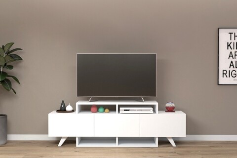 Comoda TV, Coraline, Alwin Alt, 150x49x31 cm, PAL, Alb