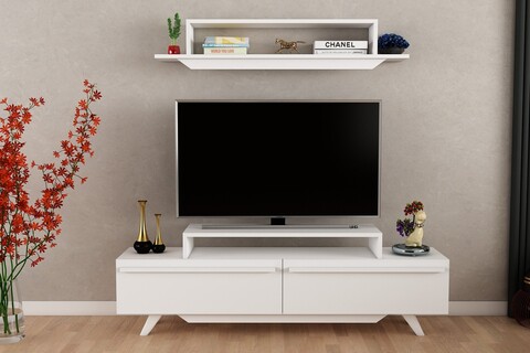 Comoda TV, Coraline, Harmony Unit, 150x49x31 cm, PAL, Alb