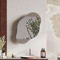 Dulap de baie, Decortie, Cloud Storage Bathroom Wall Mirror, 60x75x13 cm, PAL, Mocha