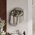 Dulap de baie, Decortie, Cloud Storage Bathroom Wall Mirror, 60x75x13 cm, PAL, Mocha
