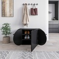 Pantofar, Decortie, Pozy Shoe Bench, 110x50x40 cm, PAL, Negru