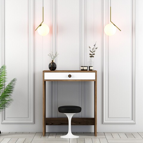 Masa de machiaj, Hanah Home, Lizbon, 70x40x84.7 cm, Nuc/Alb