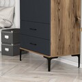 Dulap pentru haine, Hommy Craft, Kumsal T, 80x47 cm, PAL, Nuc / Antracit