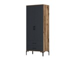 Dulap pentru haine, Hommy Craft, Kumsal T, 80x47 cm, PAL, Nuc / Antracit