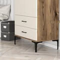 Dulap pentru haine, Hommy Craft, Kumsal T, 80x47 cm, PAL, Maro/Crem
