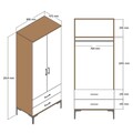 Dulap pentru haine, Hommy Craft, Kumsal T, 80x47 cm, PAL, Maro/Crem