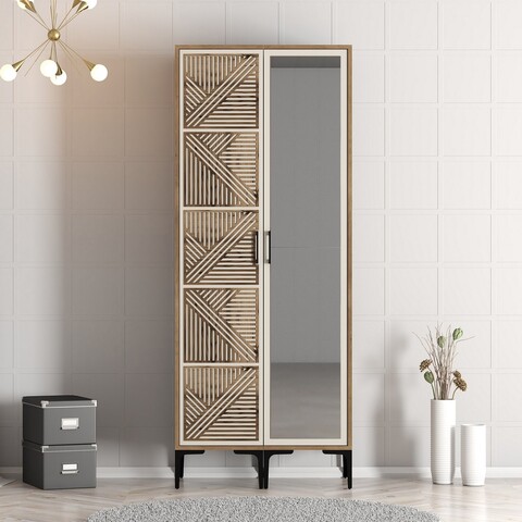 Dulap pentru haine, Hommy Craft, Kumsal PR, 80x47 cm, PAL, Maro/Crem