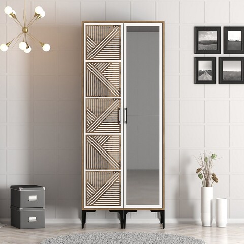 Dulap pentru haine, Hommy Craft, Kumsal PR, 80x47 cm, PAL, Nuc/Alb