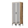 Dulap pentru haine, Hommy Craft, Kumsal RR, 80x47 cm, PAL, Nuc/Alb